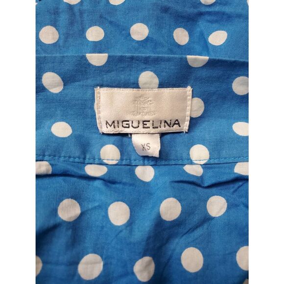 Miguelina Polka Dot Dragonfly Embroidered Lace Hem Mini Skirt Whimsical Beachy - Picture 4 of 7